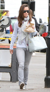 Pippa Middleton walking aroud in Chelsea carrying coffeee