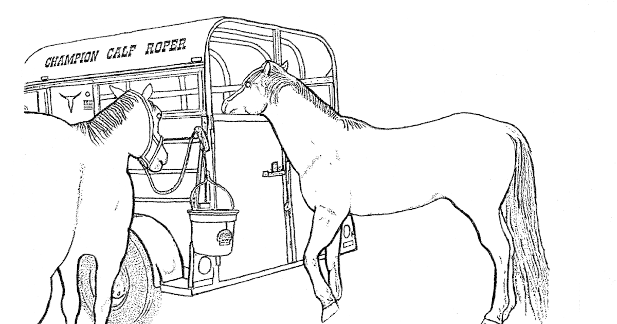 RODEO COLORING PAGES: Two Horse Trailer Color Page by DANCING COWGIRL