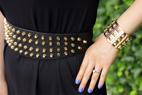 Zara Black Gold Studded Belt