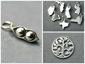 pea pod, state, and tree charms
