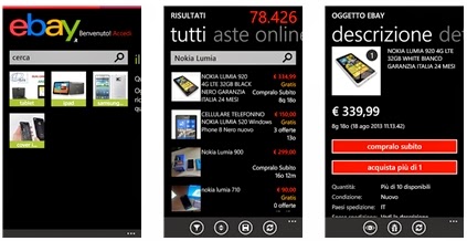 EBAY APP DOWNLOAD GRATIS PER WINDOWS PHONE IN ITALIANO