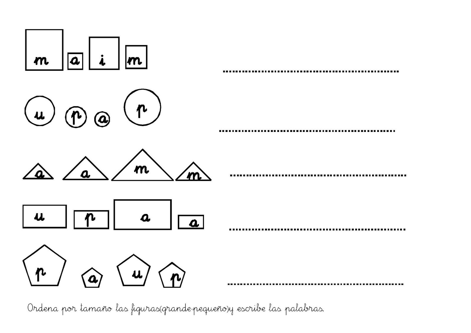 Fichas Infantiles: Fichas letra M