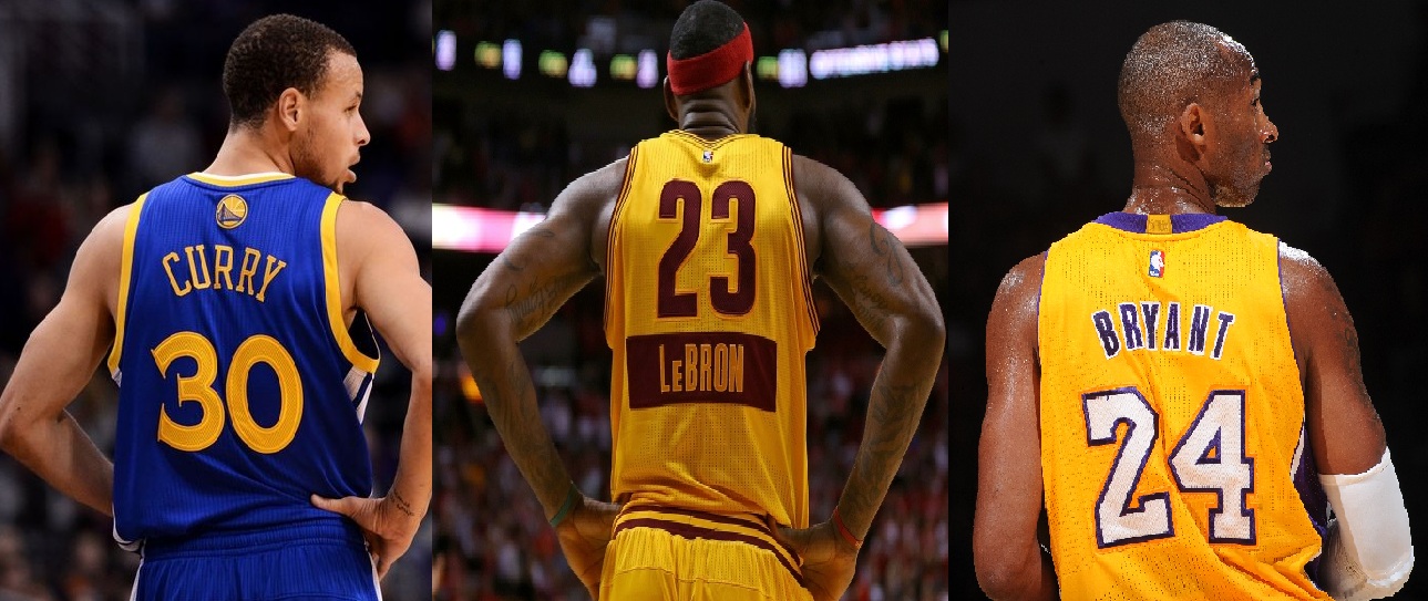 Stephen Curry, LeBron James and Kobe Bryant, Name as the Top 3 NBA Most