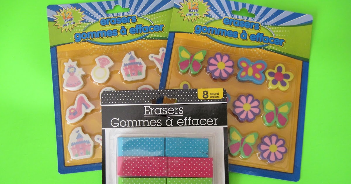 Dollar Tree Erasers and Pencil Sharpeners