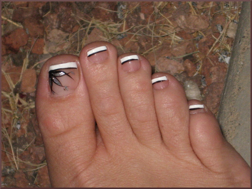 8. French Tip Prom Toe Nail Design - wide 3