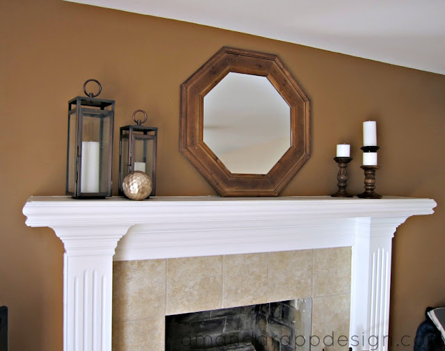 mantel styling, mirror, candles, amandarappdesign.com