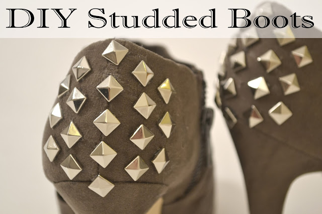 diy, diy studs, studded boots, studded shoes, diy tutorials, how to make studded boots, what to do with studs, studded booties, what to do with old shoes,  