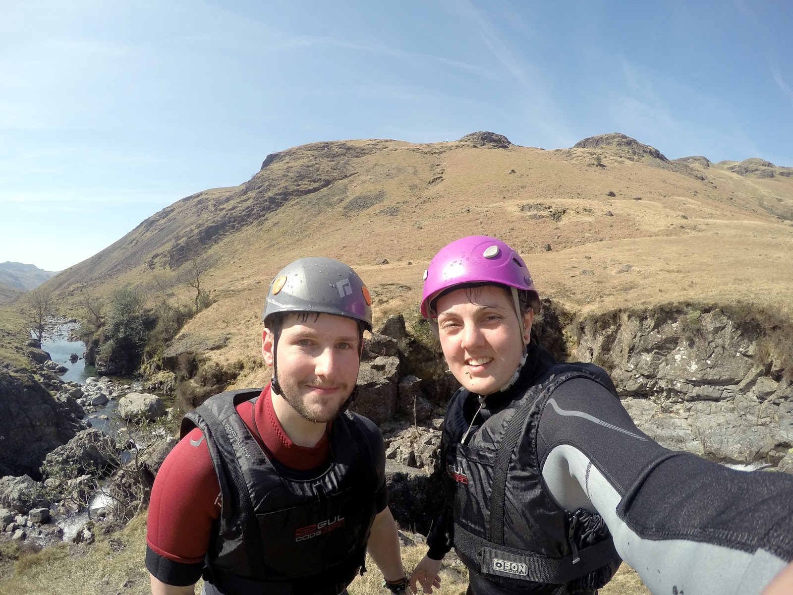 CANYONING in the crystal clear waters of the Esk in the LAKE DISTRICT