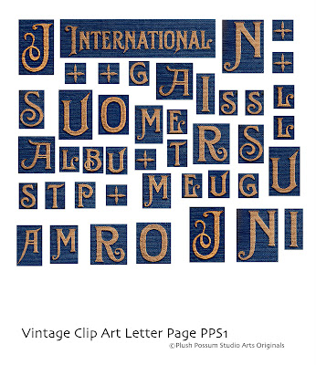 letter s clipart. Vintage Clip Art Letters