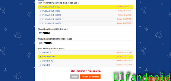 Cara Isi Ulang Pulsa Bolt Super 4G Via BCA BNI BRI Mandiri Cara Isi Ulang Pulsa Bolt Super 4G Via BCA BNI BRI Mandiri