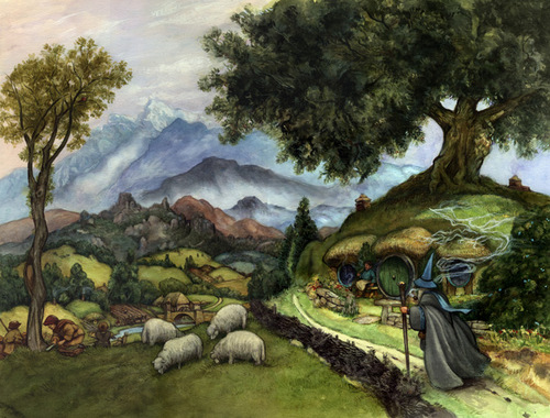 05-2nd edition Cover-Artist-David-Twenzel-Watercolour-The-Hobbit-Frodo-Baggins-Gandalf