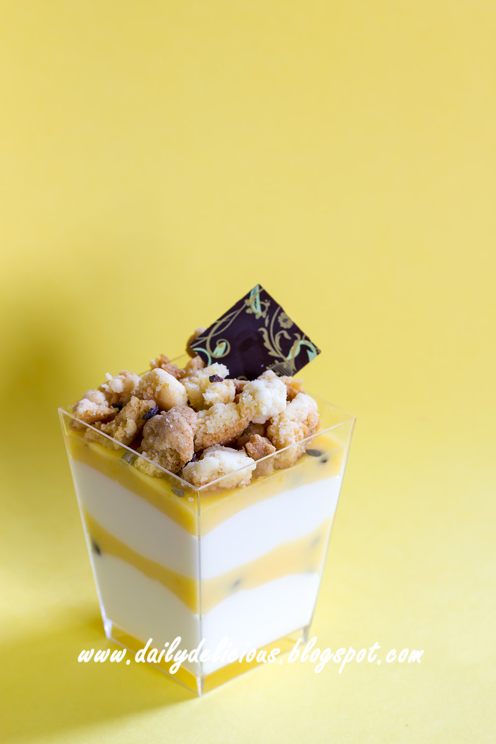 dailydelicious Cream cheese mousse with passion fruit cream