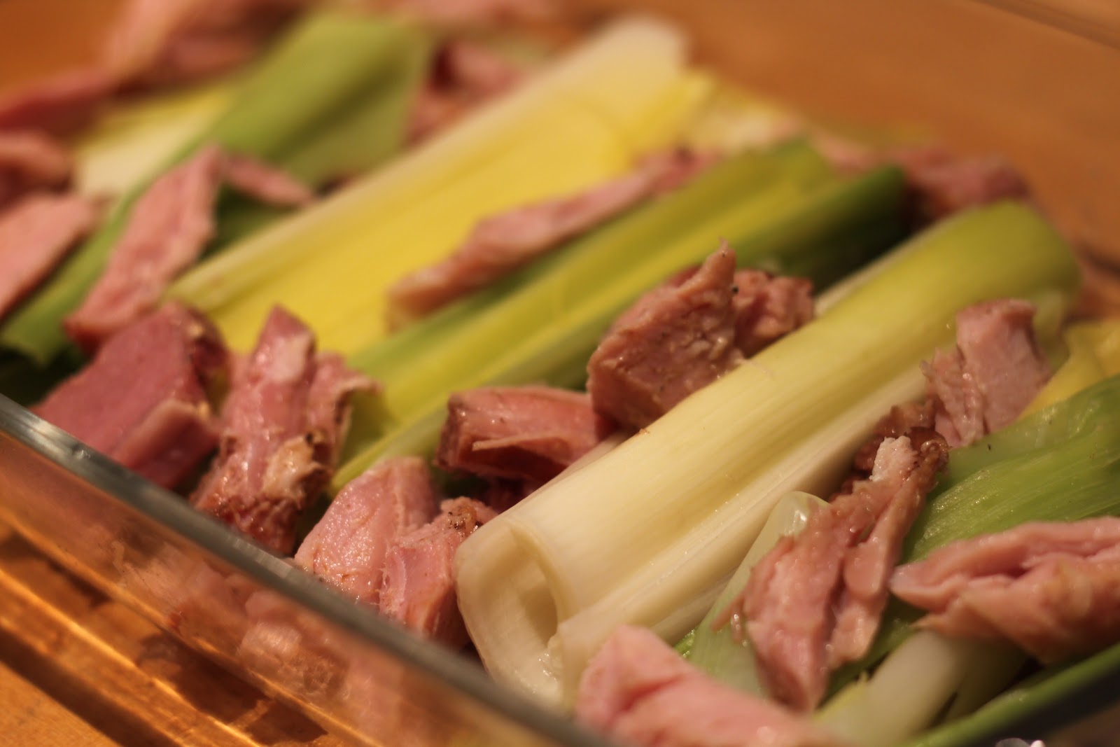 Dine at Mine Cheesy Ham and Leek Gratin