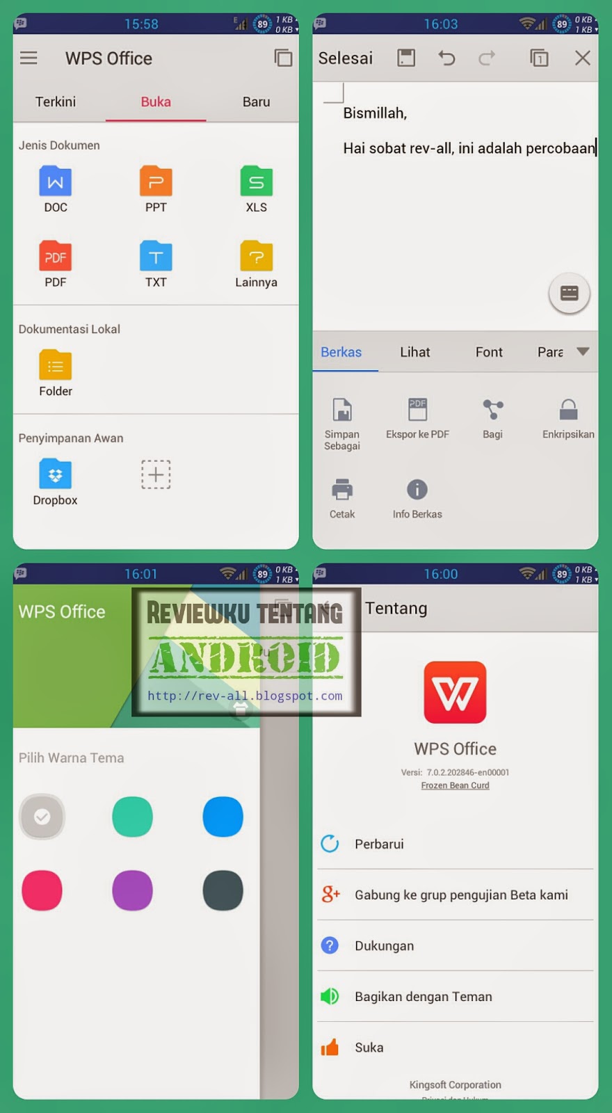 Aplikasi: WPS Office (KingSoft Office), Aplikasi perkantoran membuat
