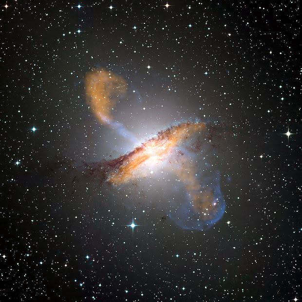 Centaurus A with Jets emanating from the central Black Hole!