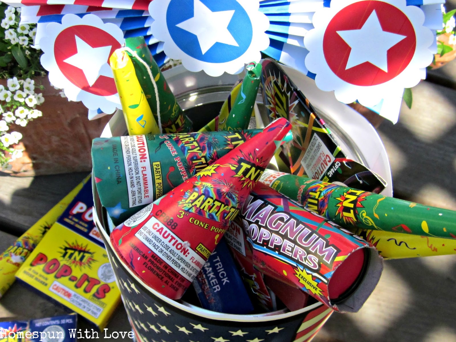 Homespun With Love Fireworks Storage Container