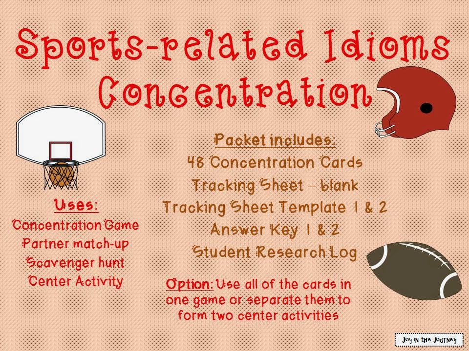 Sports Figurative Language Joy in the Journey Teaching