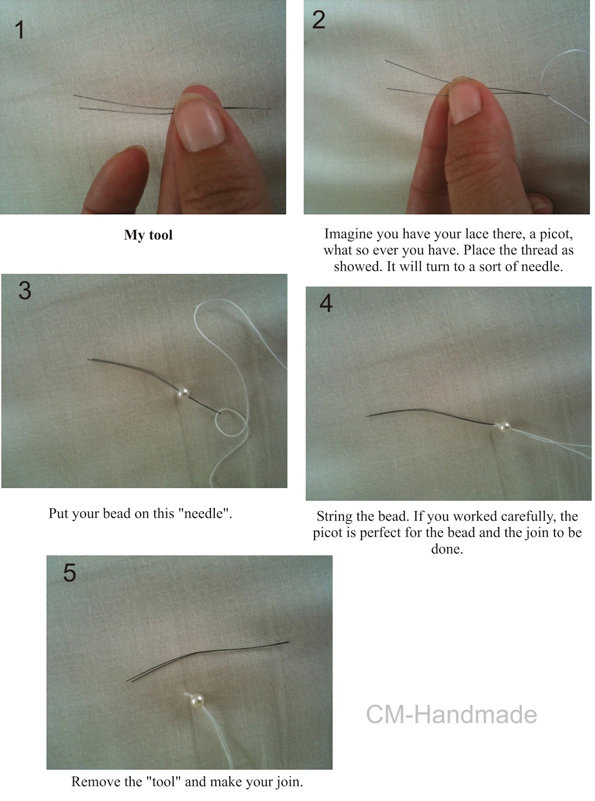 CMHandmade How I put my beads with some sort of dental floss