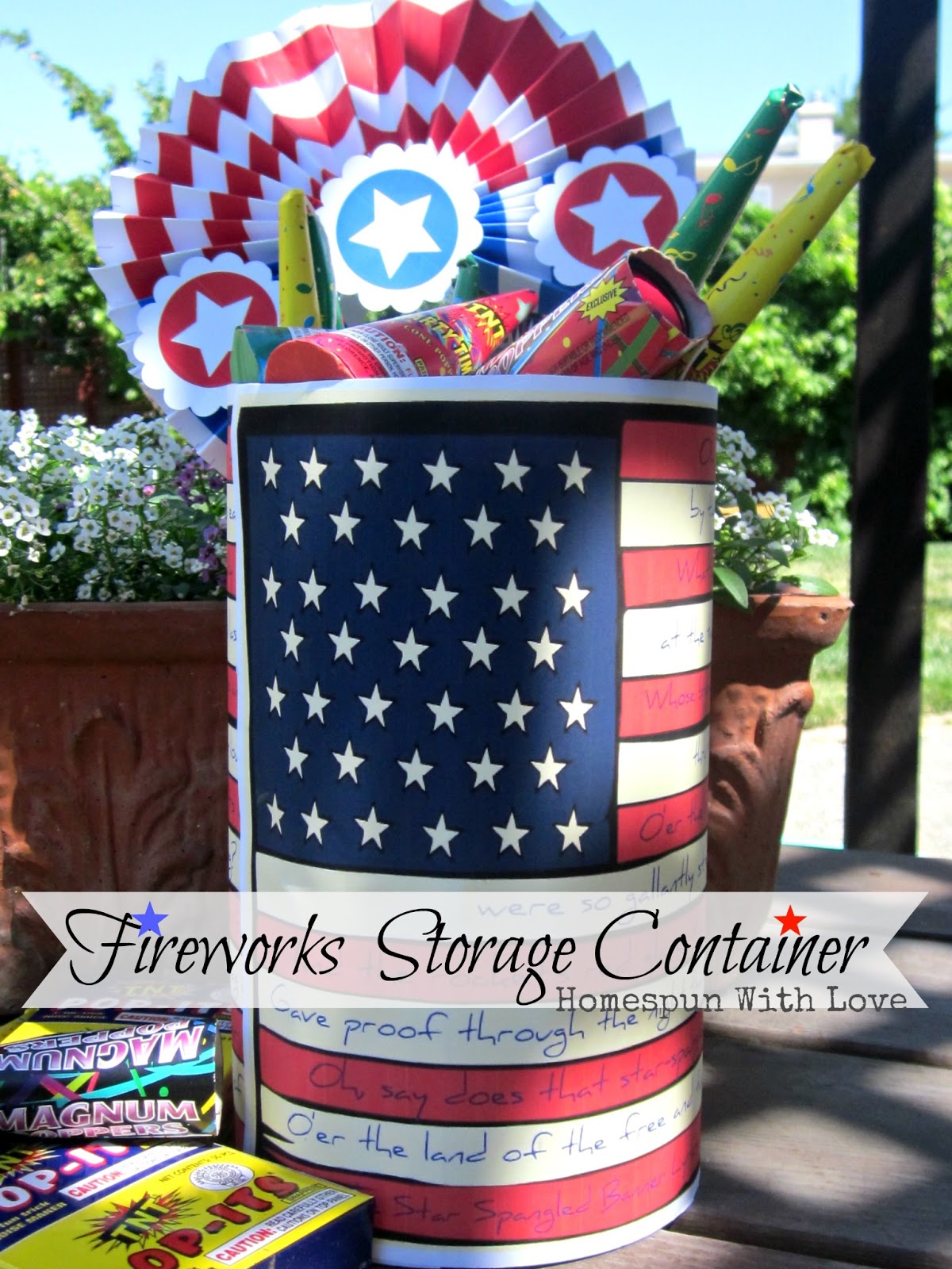 Homespun With Love Fireworks Storage Container