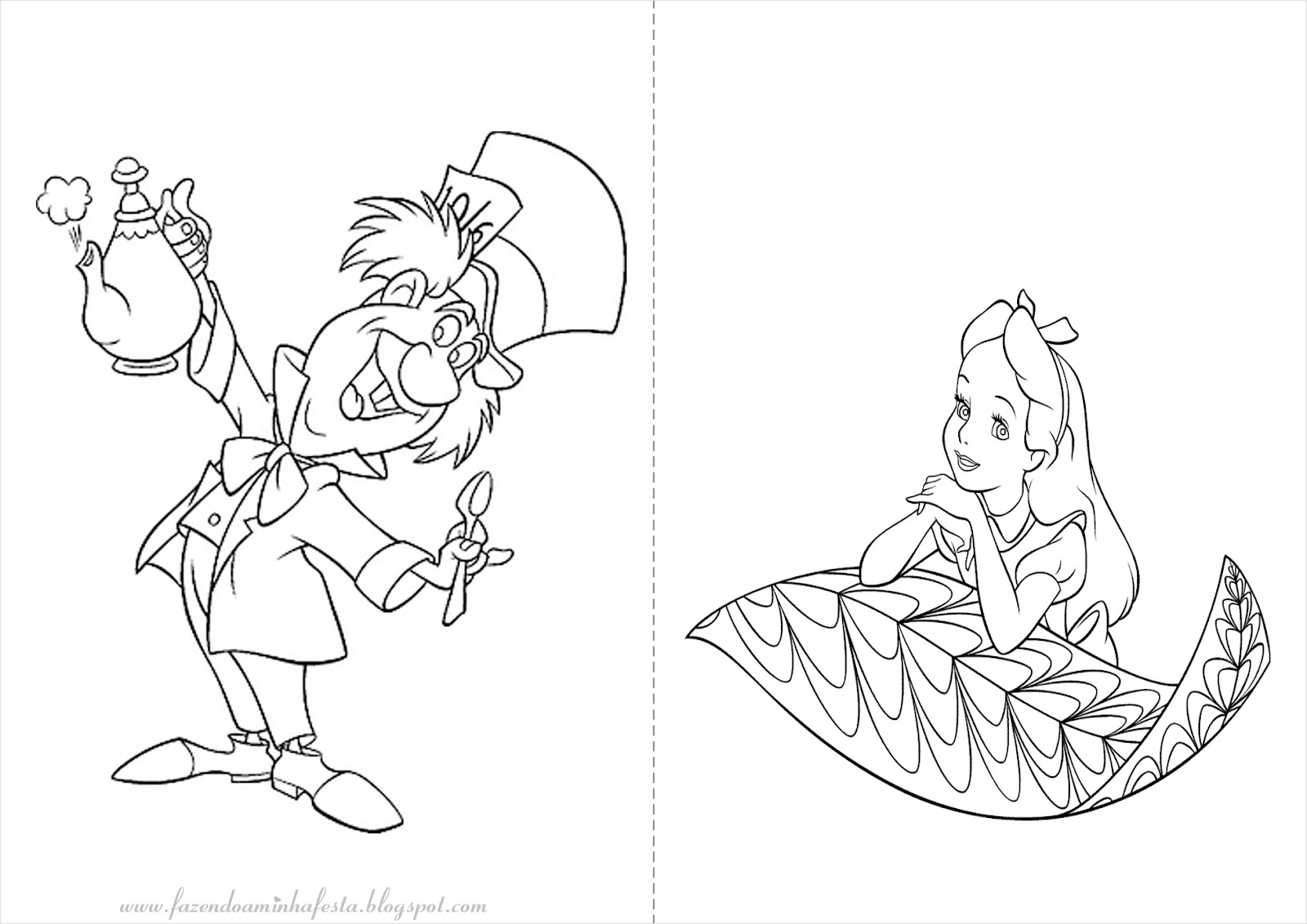 Desenhos do nome Alice para imprimir e colorir com as crianças