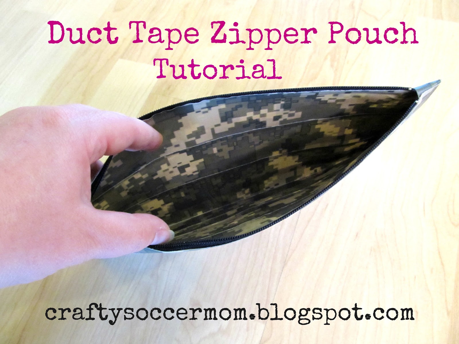 Crafty Soccer Mom Duct Tape Zipper Pouch Tutorial