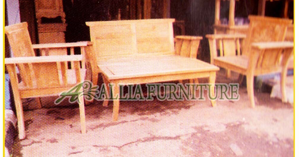 Kursi / Meja Tamu Ukiran Minimalis Blok - Allia Furniture