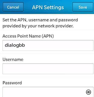 Dialog APN Settings for Blackberry Dialog APN Settings for Blackberry