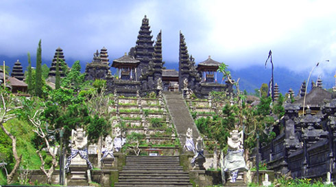 Buddhist temples in Bali of modern worship and tourist attractions