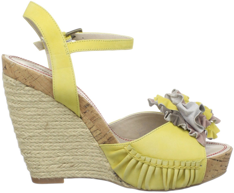 Wedge Sandal With Leather Blooms For Beautiful Women