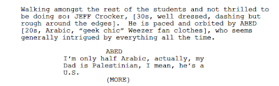 Community Pilot Script Abed's first appearance