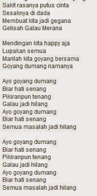 Lyrik/Lirik lagu Cita-citata Goyang Dumang Lyrik/Lirik lagu Cita-citata Goyang Dumang
