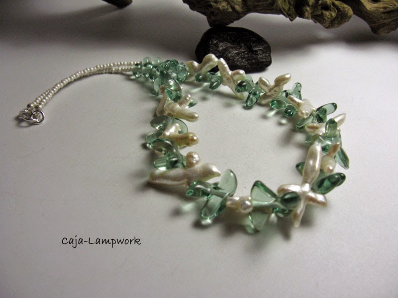 Caja-Lampwork - Waldglas Kette