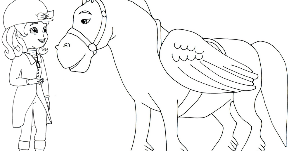 Sofia The First Coloring Pages: Minimus and Sofia the First Coloring Page
