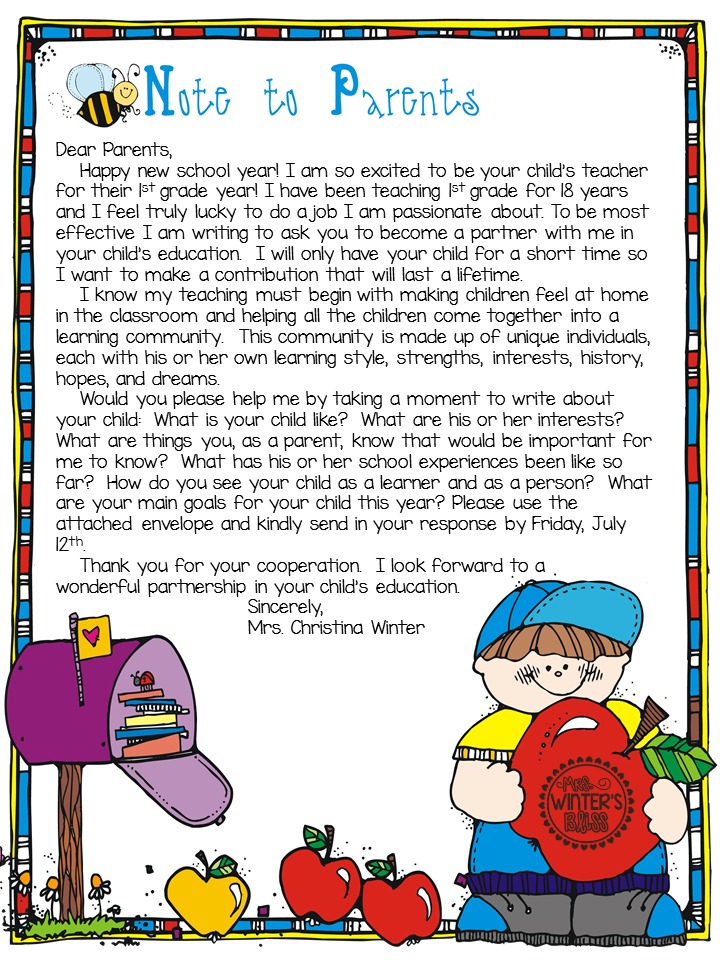 maternity leave letter to parents