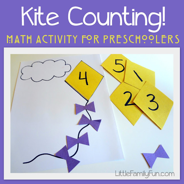Kite Counting Math Activity for Preschoolers