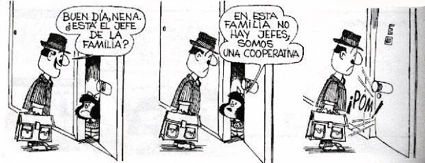 Mafalda: nesta família não há chefes, somos uma cooperativa