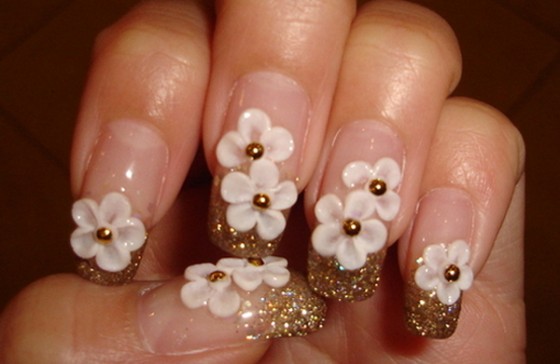 nail art bunga simple