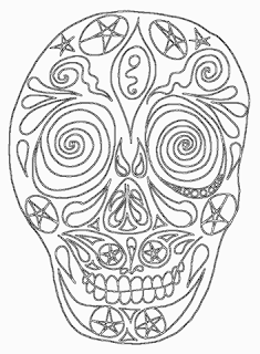 Dibujo para colorear de calaveras de día de muertos