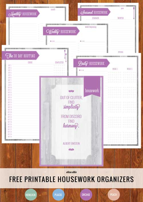 eliza ellis: HOME ORGANIZER: THE 30 DAY ROUTINE & HOUSEWORK PLANNERS