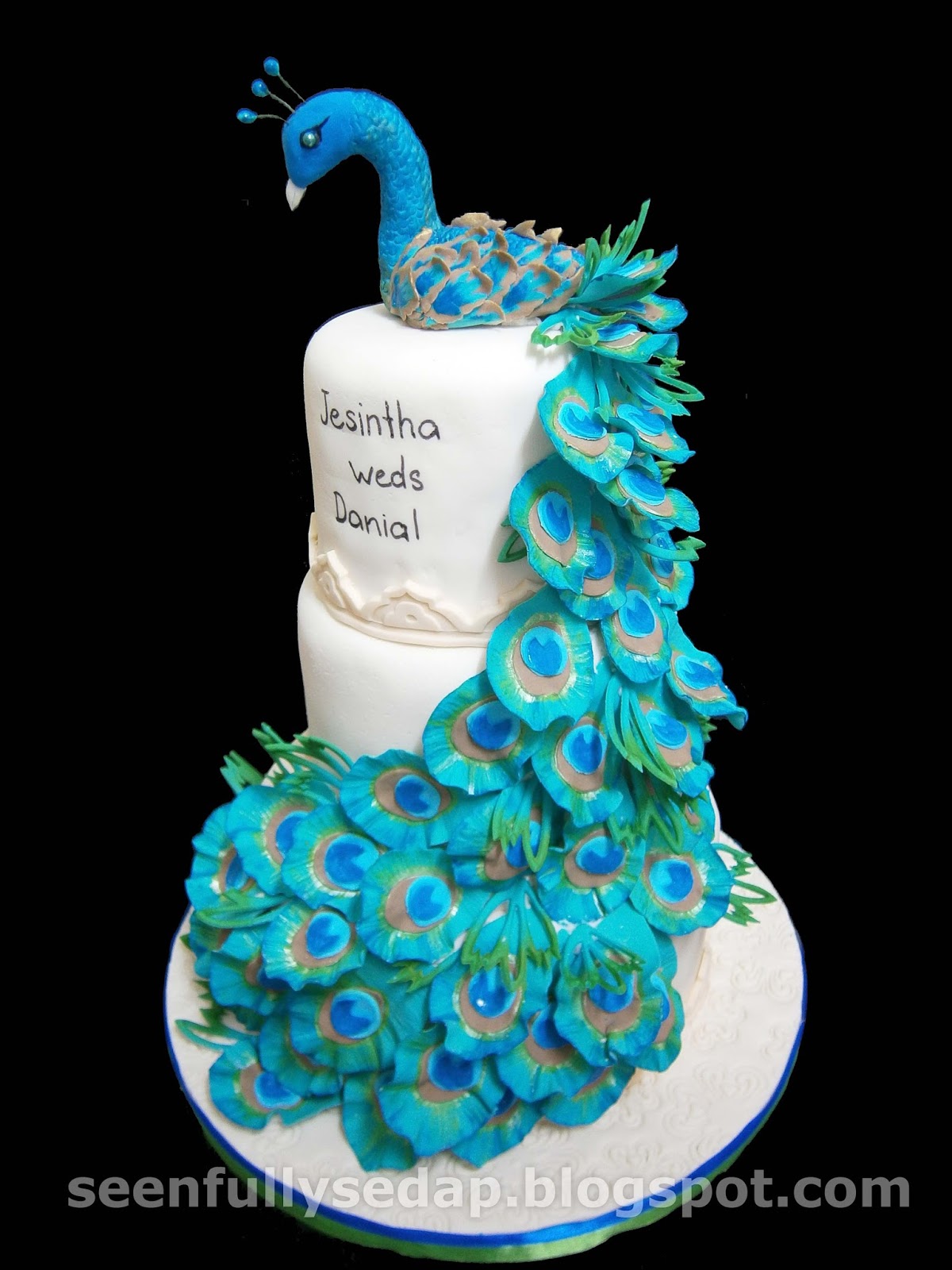 Fully Royal Blue Wedding Cake Fully Royal Blue Wedding Cake