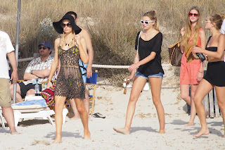 Paris Hilton on Ibiza beach