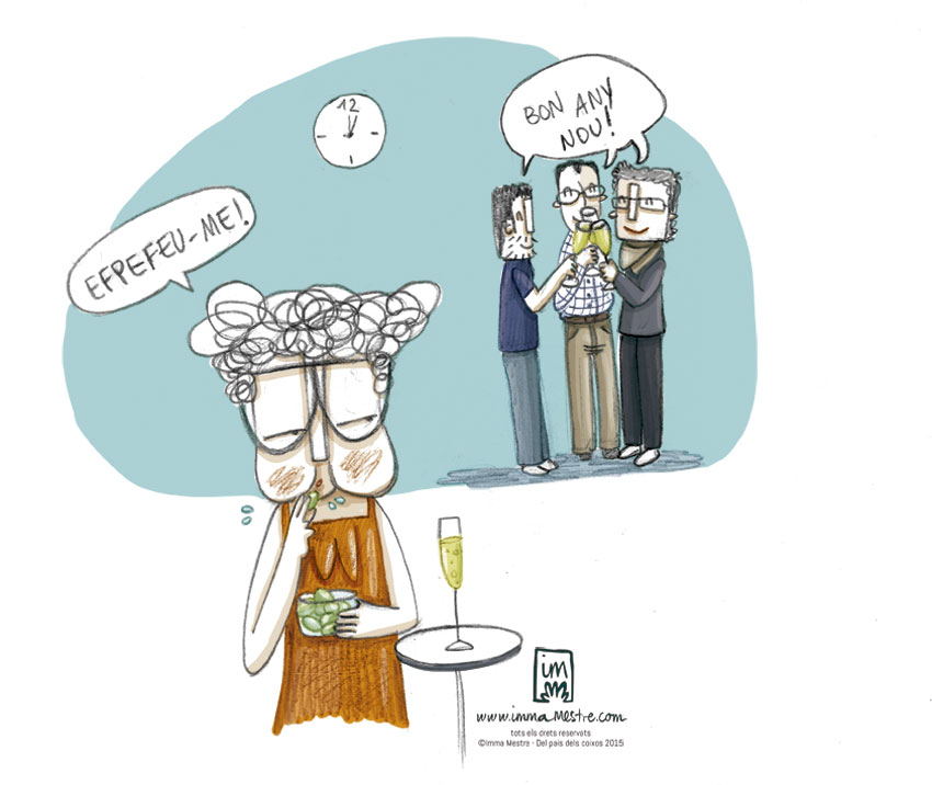 Feliç 2016. Nova vinyeta per Del País dels Coixos. El webcòmic que il·lustro setmanalment. ©Imma Mestre Cunillera Feliç 2016. Nova vinyeta per Del País dels Coixos ©Imma Mestre Cunillera