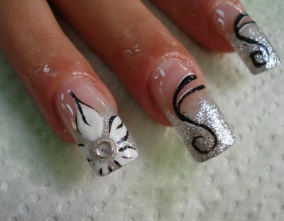 simple Black and White Nail art Designs. Posted by manis at 2:02 AM