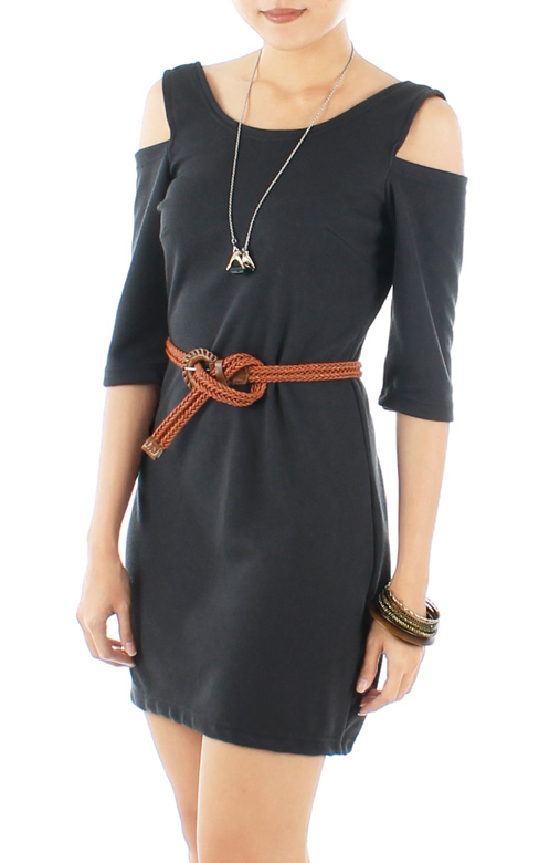 Tough Love Dress with Cutout Shoulder