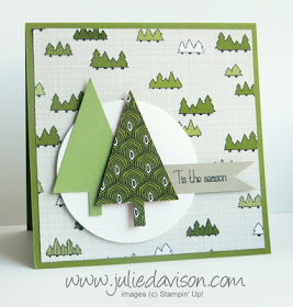 Stampin' Up! Tree Punch Card with Santa & Co. Designer Paper #stampinup www.juliedavison.com