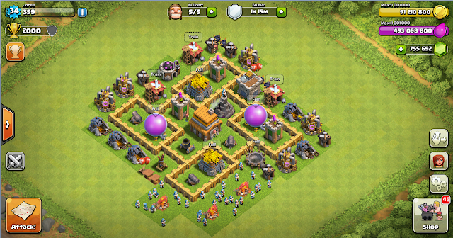 Layout Coc Th 5 Yang Kuat | thropy base clash of clans th 5 terbaru design base Layout Coc Th 5 Yang Kuat | thropy base clash of clans th 5 terbaru design base