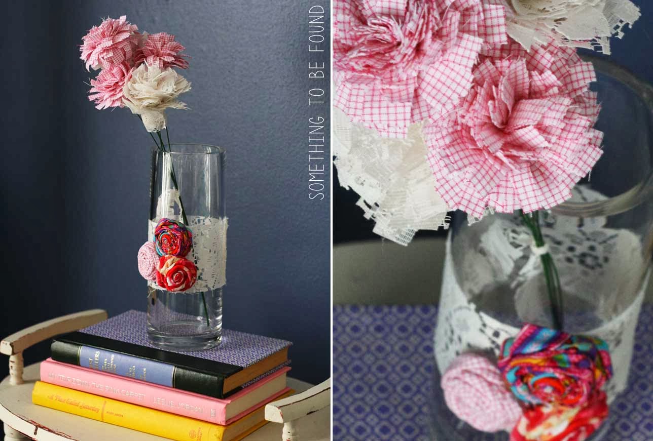 Something to be Found Goodwill Project 16 DIY, NoSew Fabric Flower Vases