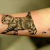 3d cat tattoo on arm