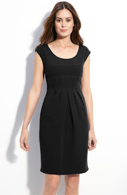 Tahari by Arthur S. Levine Scoop Neck Crepe Sheath Dress