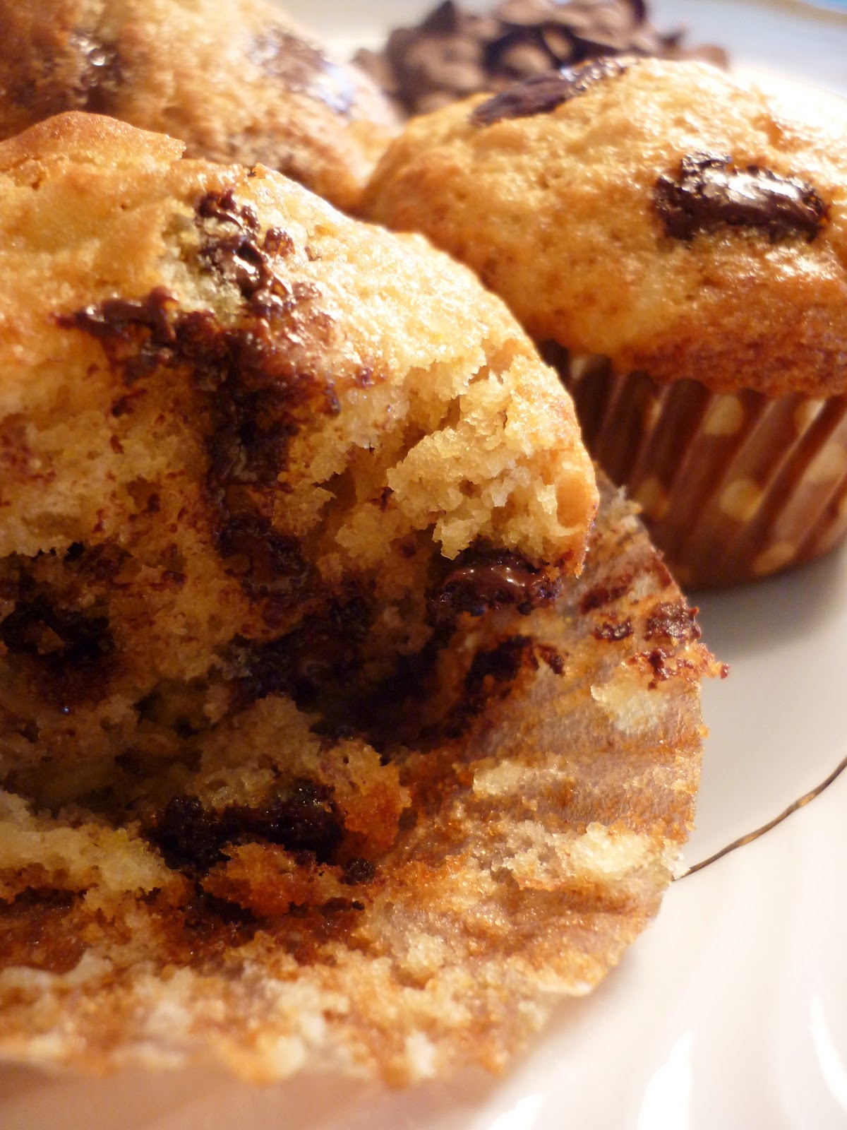 petiscosemiminhos Muffins de Banana com Pepitas de Chocolate